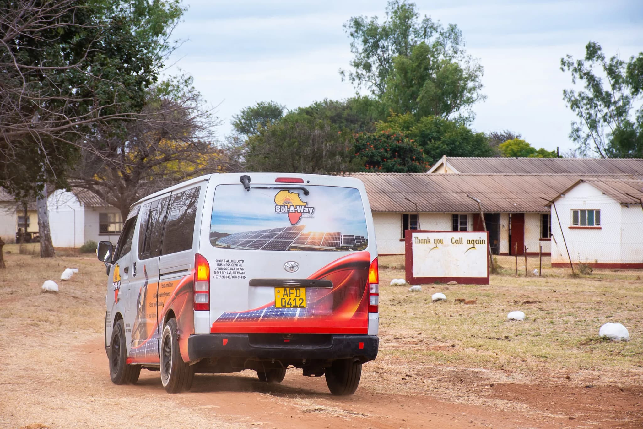 Sol-A-Way van driving through the school grounds
